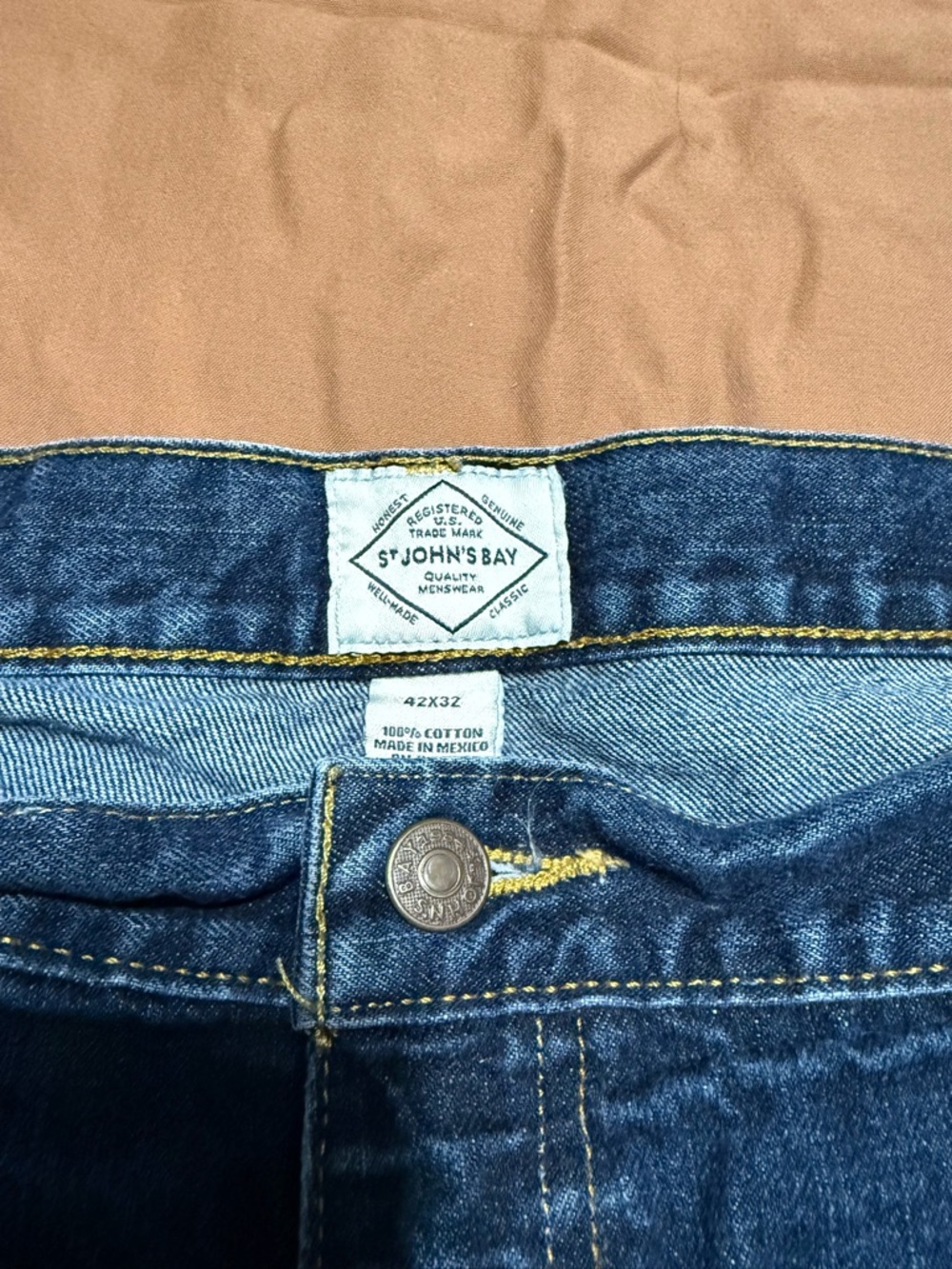 St. John's Bay Men's Dark Blue Denim Relaxed Jeans
